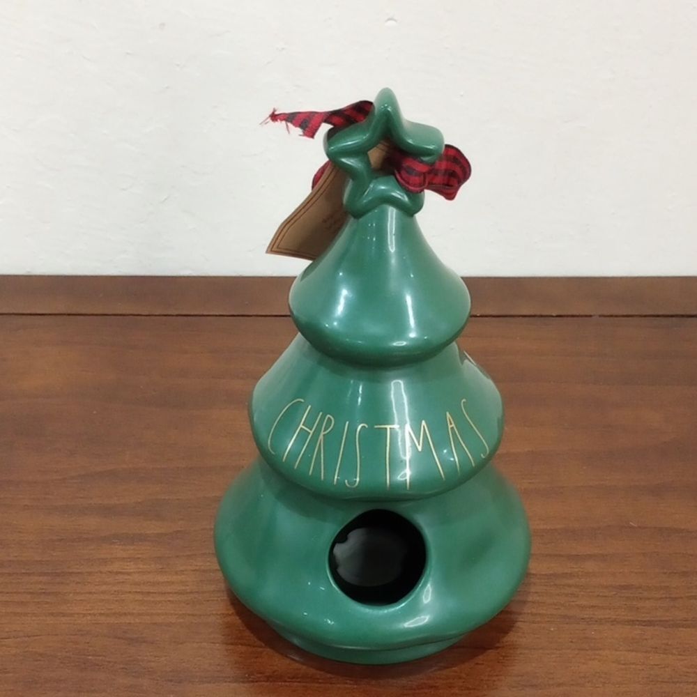 Rae Dunn Ceramic Christmas Tree Birdhouse - Artisan Collection by Magenta